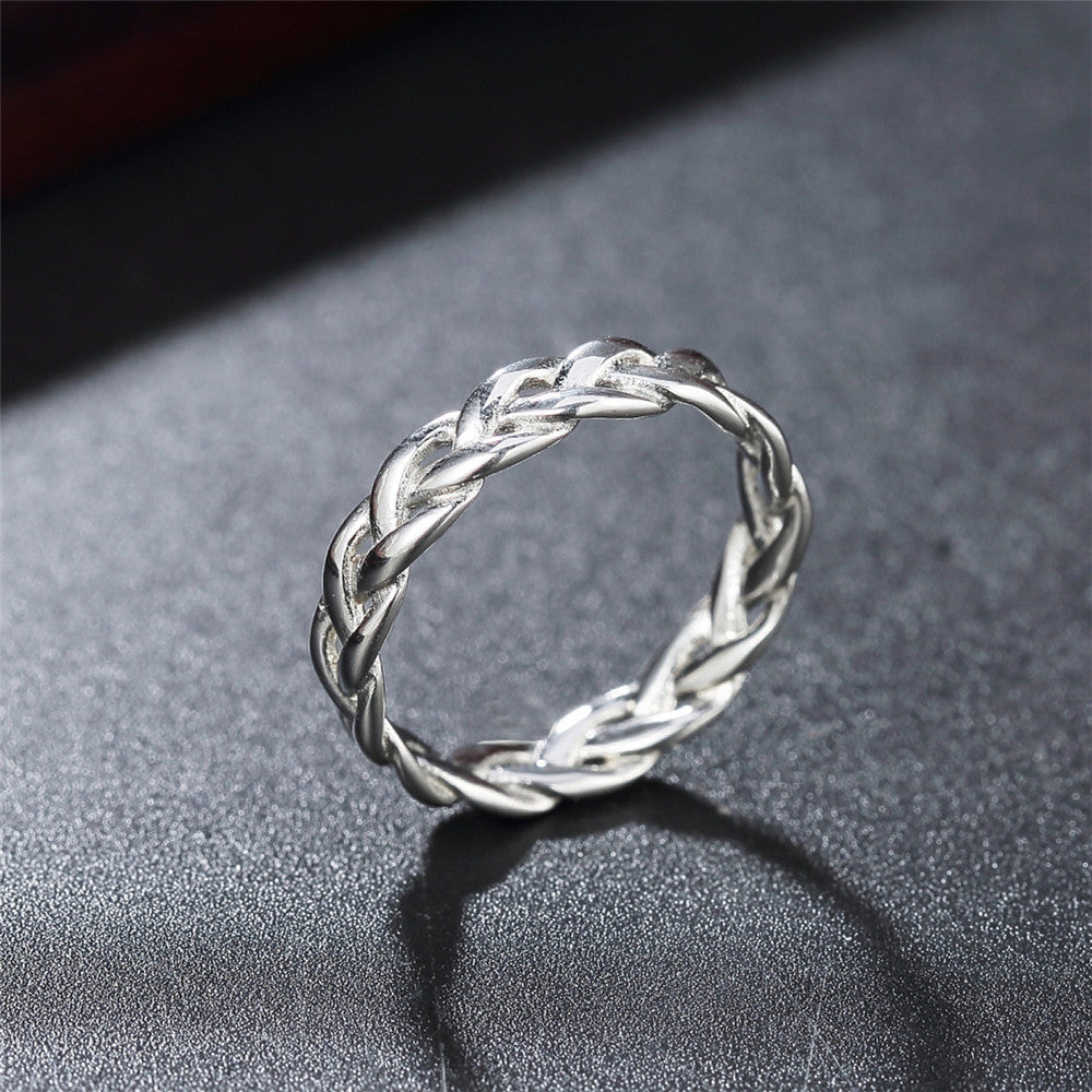 Personalized Stainless Steel Ring Unisex Viking Woven Style With Protection Symbol Planderful Everyday Genie