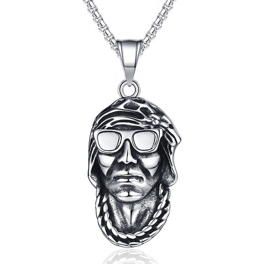 Steel Necklace - Vintage Punk Pendant for Everyday Streetwear Chic by Planderful