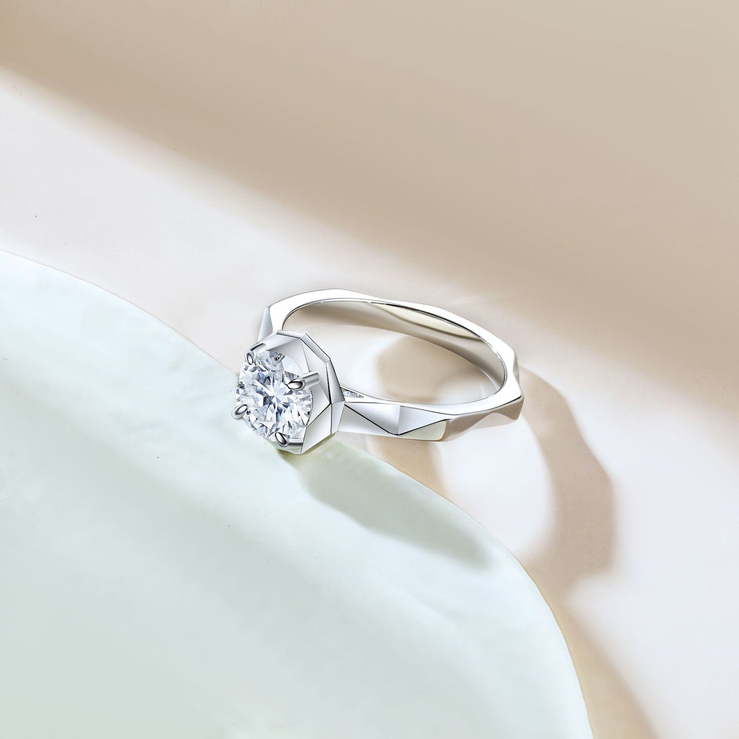 Planderful Sterling Silver Zircon Ring 1.2 Carat Light Luxury For Women Personalized Jewelry