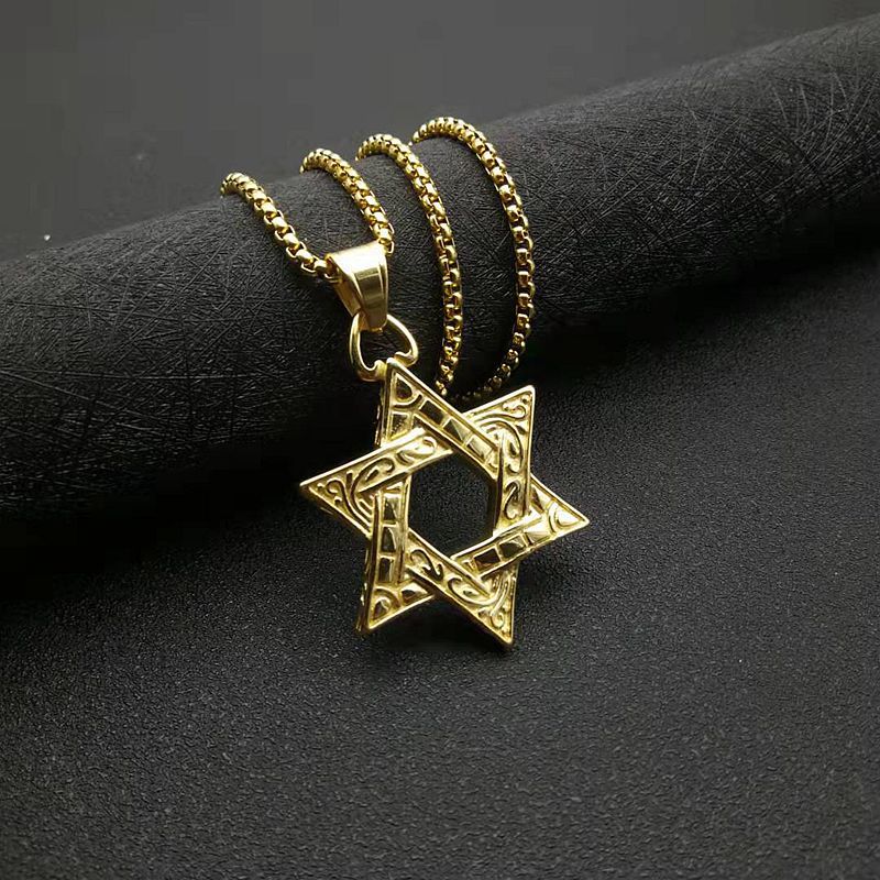 Steel Necklace – Elegant Double-Sided Hexagram Pendant For Men, Everyday Accessory By Planderful