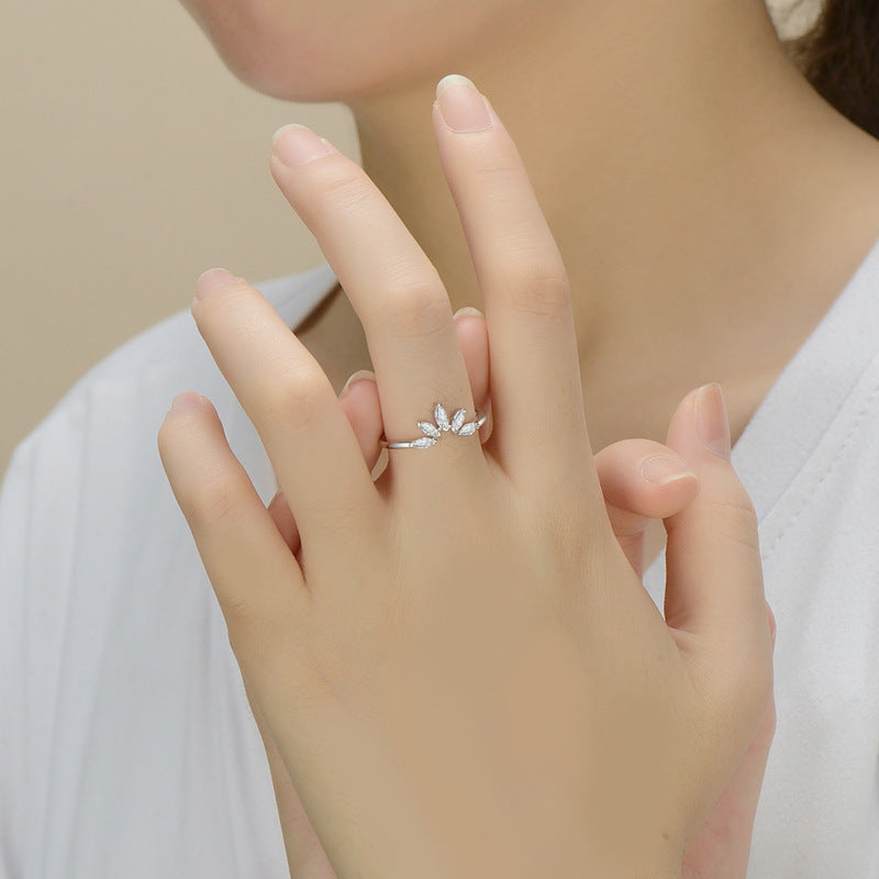 S925 Sterling Silver Horse Eye Zircon Ring for Women