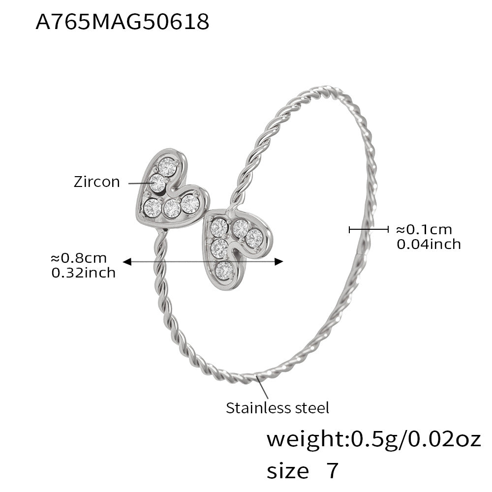 Planderful Zircon Ring For Girls 18K Gold Plated Slim