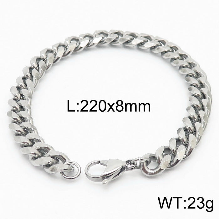 Cool Men's Titanium Steel Does Not Fade Lobster Buckle Bracelet Girls Niche Bracelet A