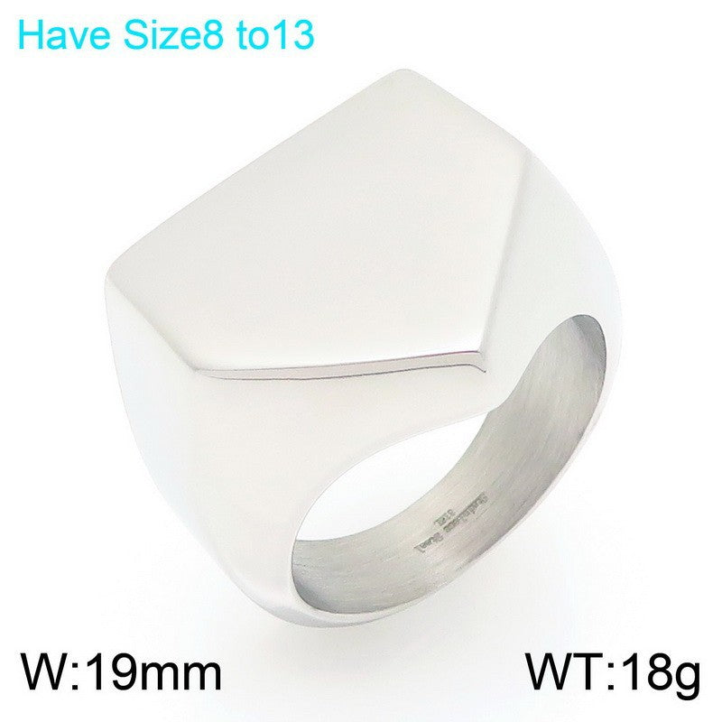 Planderful Geometric Pyramid Ring For Men Stainless Steel