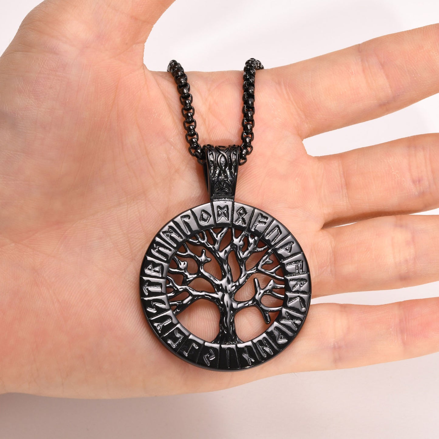 Cross-Border Retro Jewelry Stainless Steel Viking Luenwen Tree of Life Pendant for Men