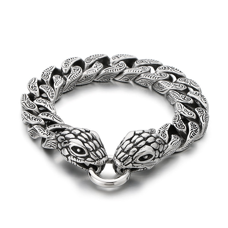 Rock Inlaid Zircon Snake Element Series – Snake Head Bracelet