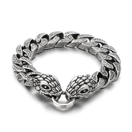Rock Inlaid Zircon Snake Element Series – Snake Head Bracelet
