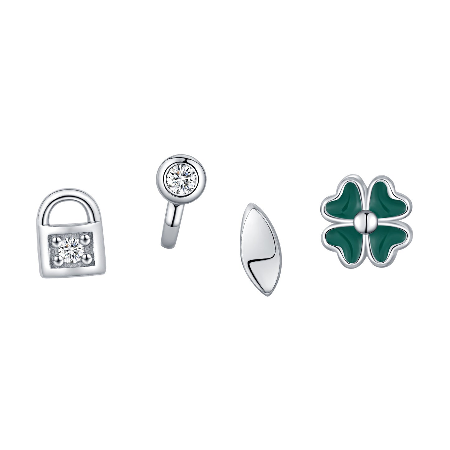 Planderful Everyday Genie Earrings – Exquisite Sterling Silver Four-Leaf Clover Design