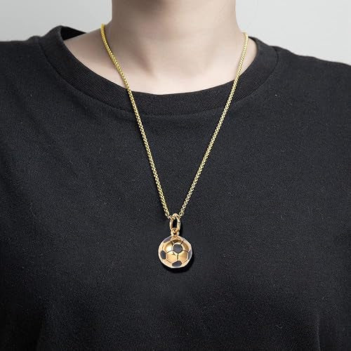 Planderful Mens World Cup Football Necklace Titanium Steel Pendant Bold Sporty Gift For Him Today