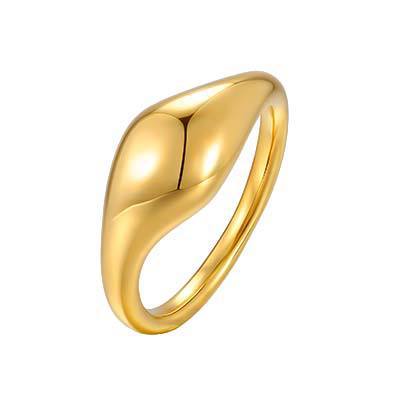 Hot Selling Stainless Steel Minimal Irregular Flow Glossy Stacked Ring