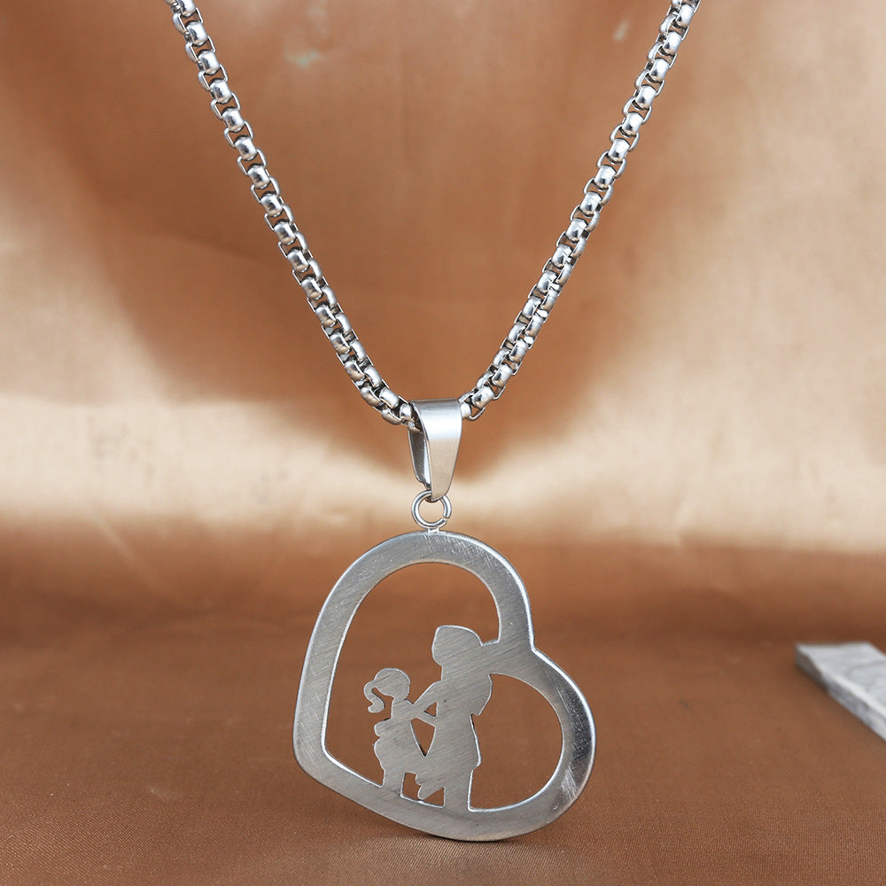 European And American Stainless Steel Love Pendant Necklace
