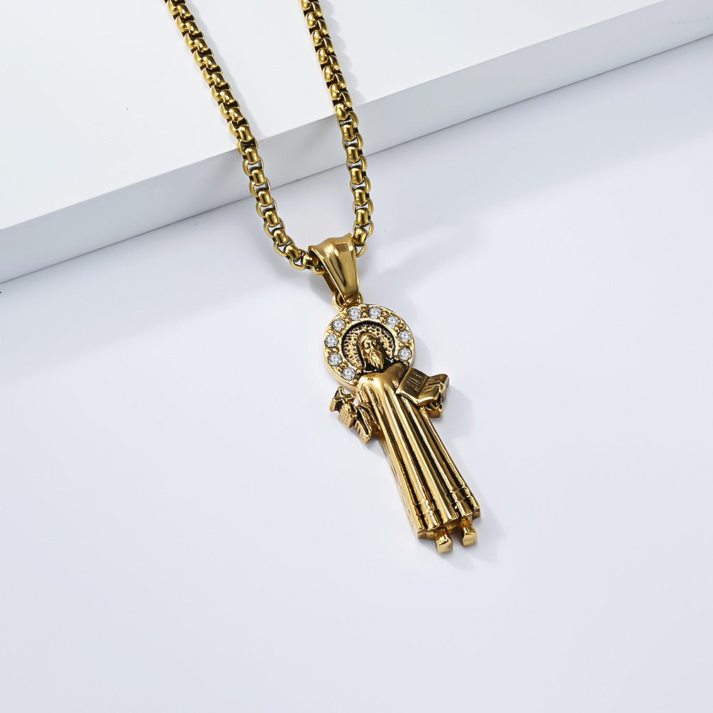 Saint Benedict Necklace Amulet Unisex Retro Stainless Steel Protection Pendant By Planderful Everyday Genie