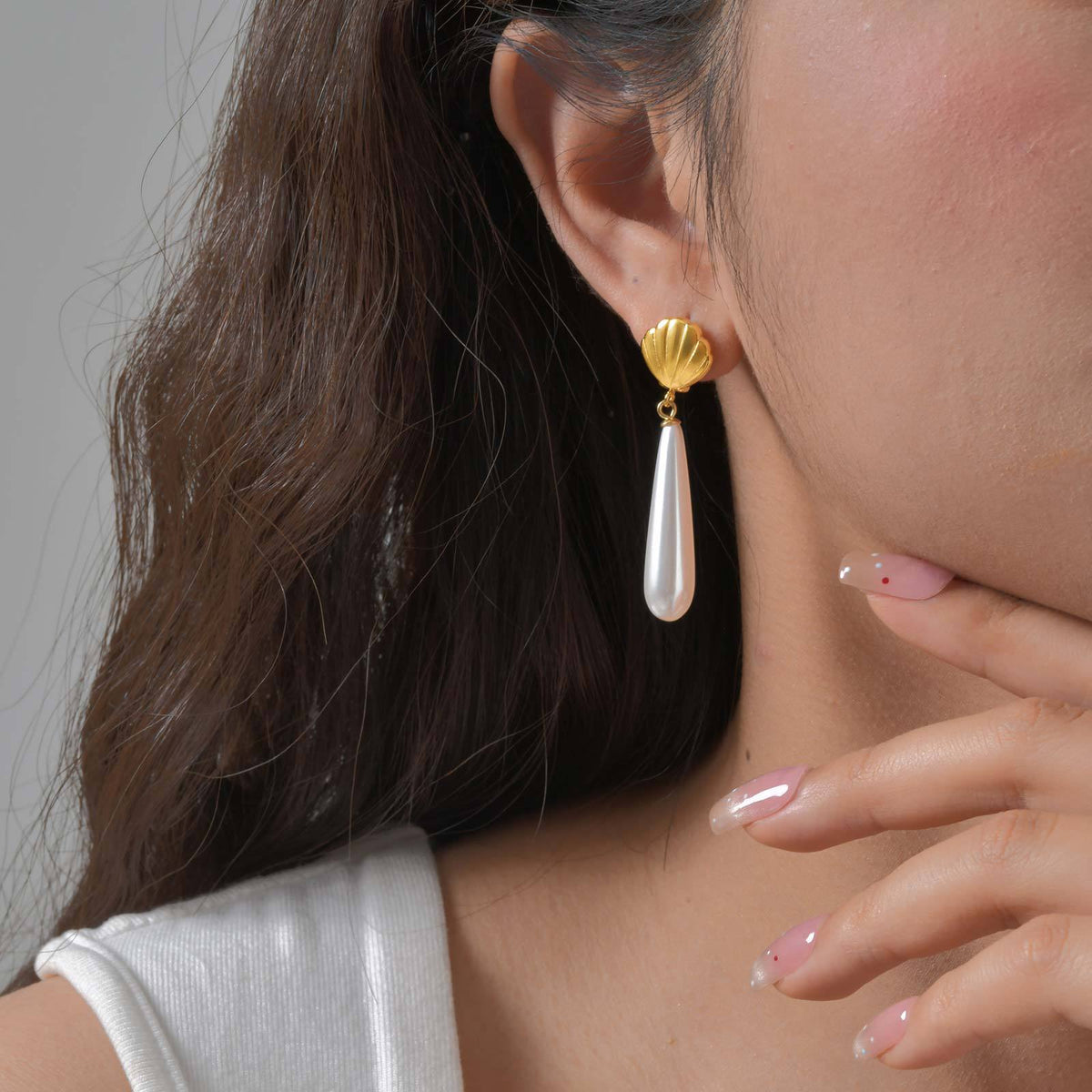 Stainless Steel Pearl Earrings