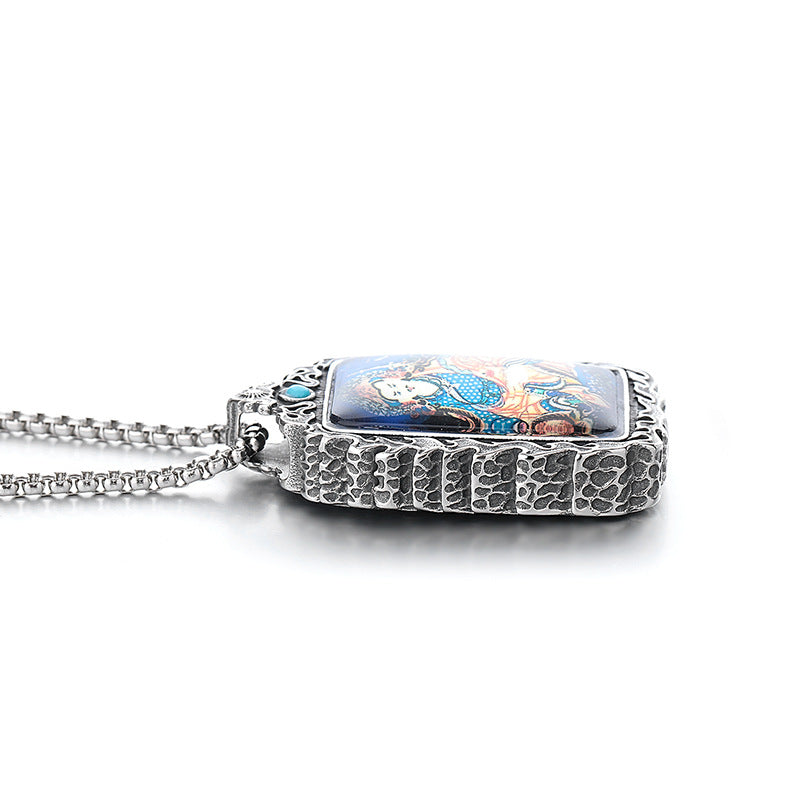 Stainless Steel Necklace – Statement Buddha Pendant