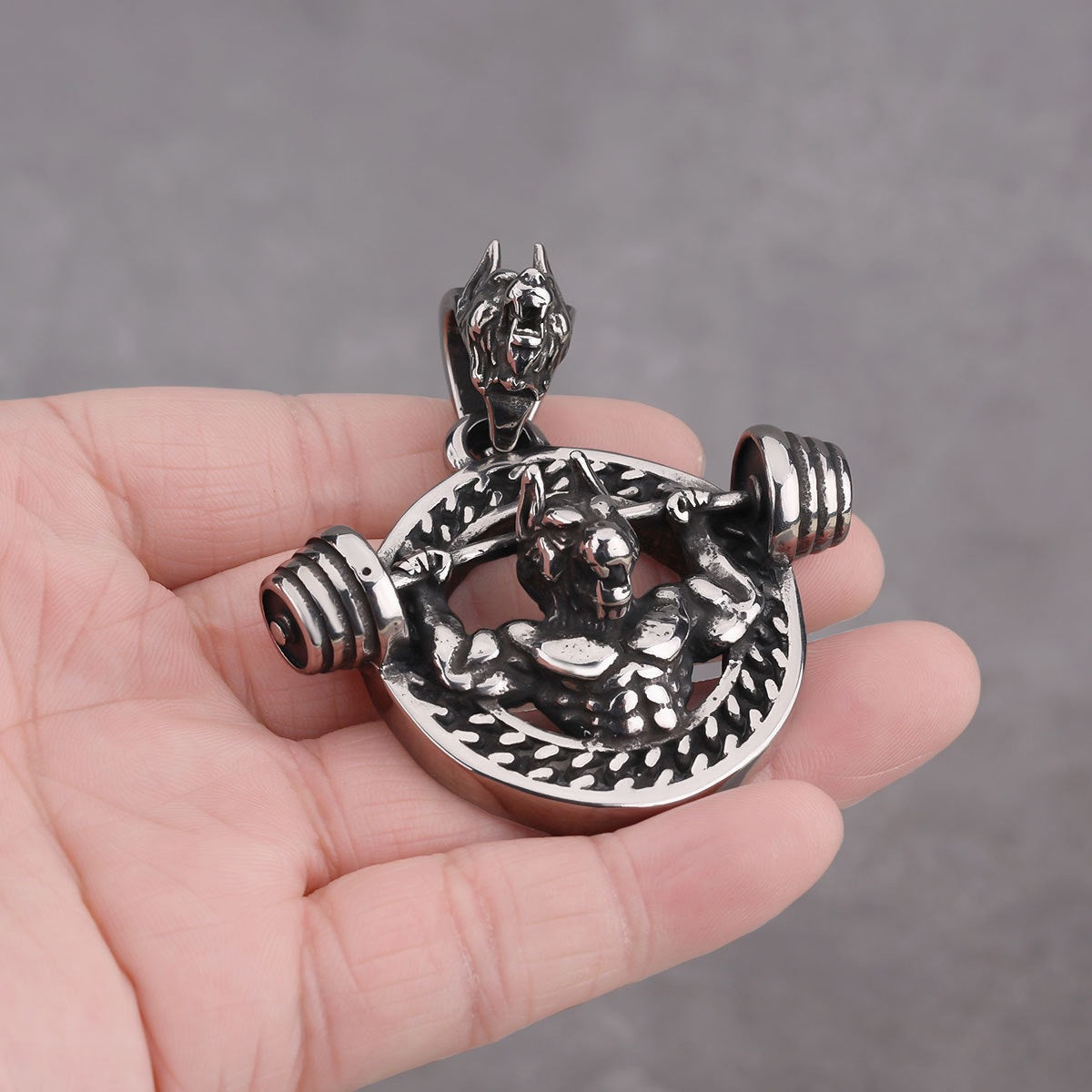 1. Planderful Men's Stainless Steel Wolf Head Pendant Necklace Hip Hop Retro Style Gift
