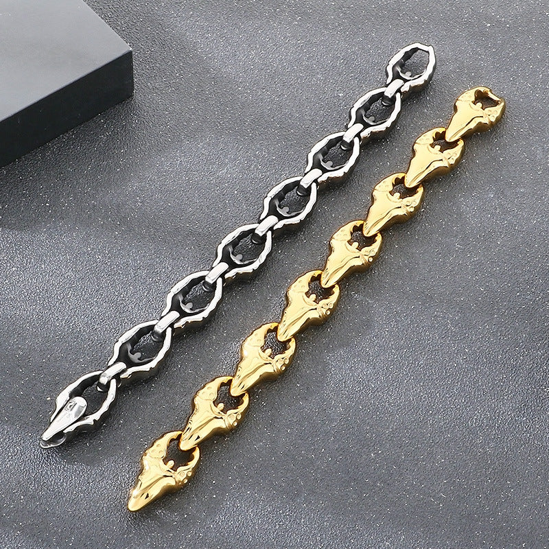 Rock Crab Claw Bracelet – Punk Vacuum Plating – Gold Clamp Titanium Steel Men's