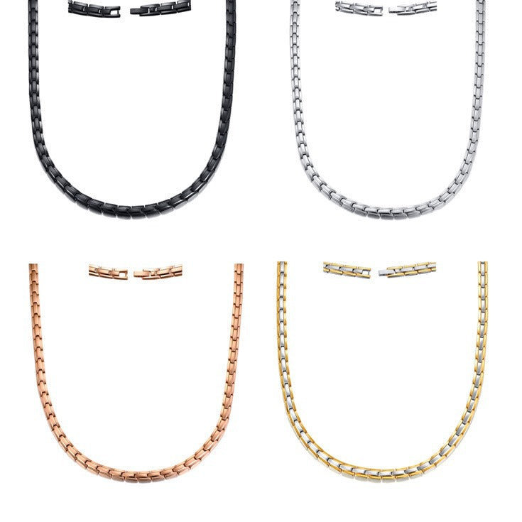 Amazon Jewelry Magnetic Titanium Steel Magnet Necklace for Men