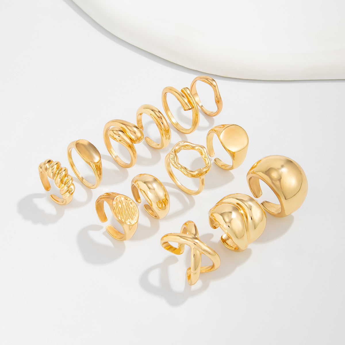 Planderful Vienna Verve Exaggerated Cross Thread Ring For Retro Geometric Statement Jewelry Unisex