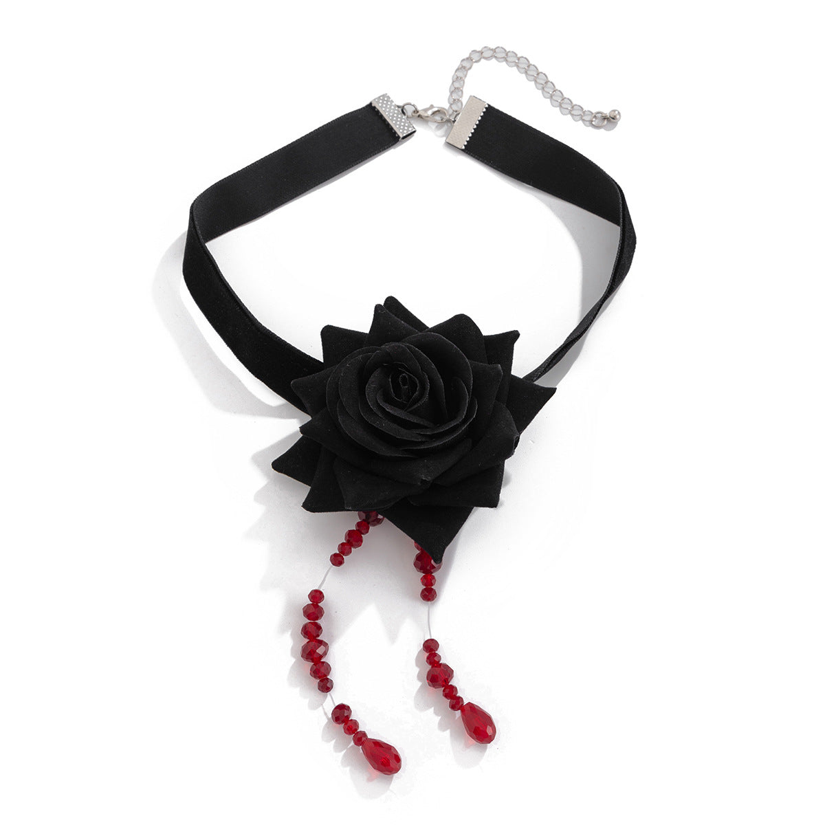 Gothic Rose & Dripping Pendant Choker