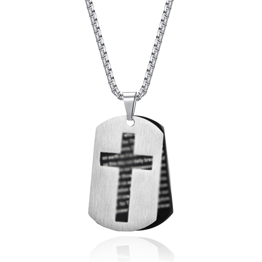 Amazon Hollow Cross Army Necklace Stainless Steel Double Cross