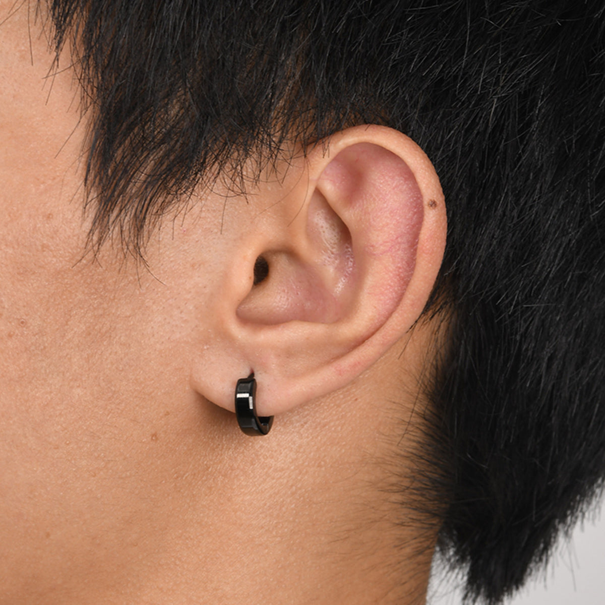 Stainless Steel Huggie Hoop Earrings — Single