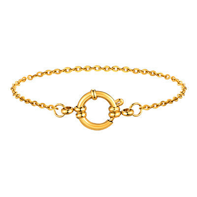 Stainless Steel Small Square Chain Bubble Buckle Gold Bracelet