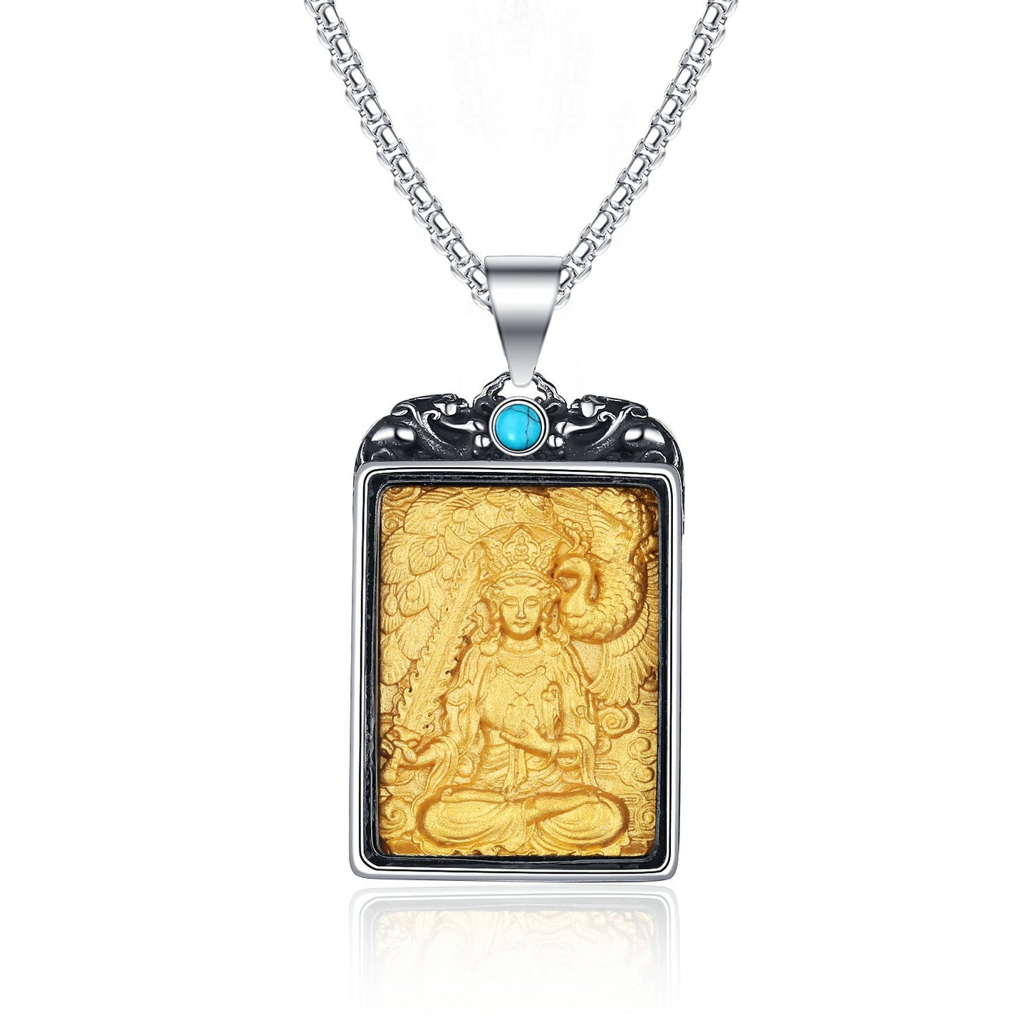 Stainless Steel Necklace - Elegant Zodiac Buddha Pendant