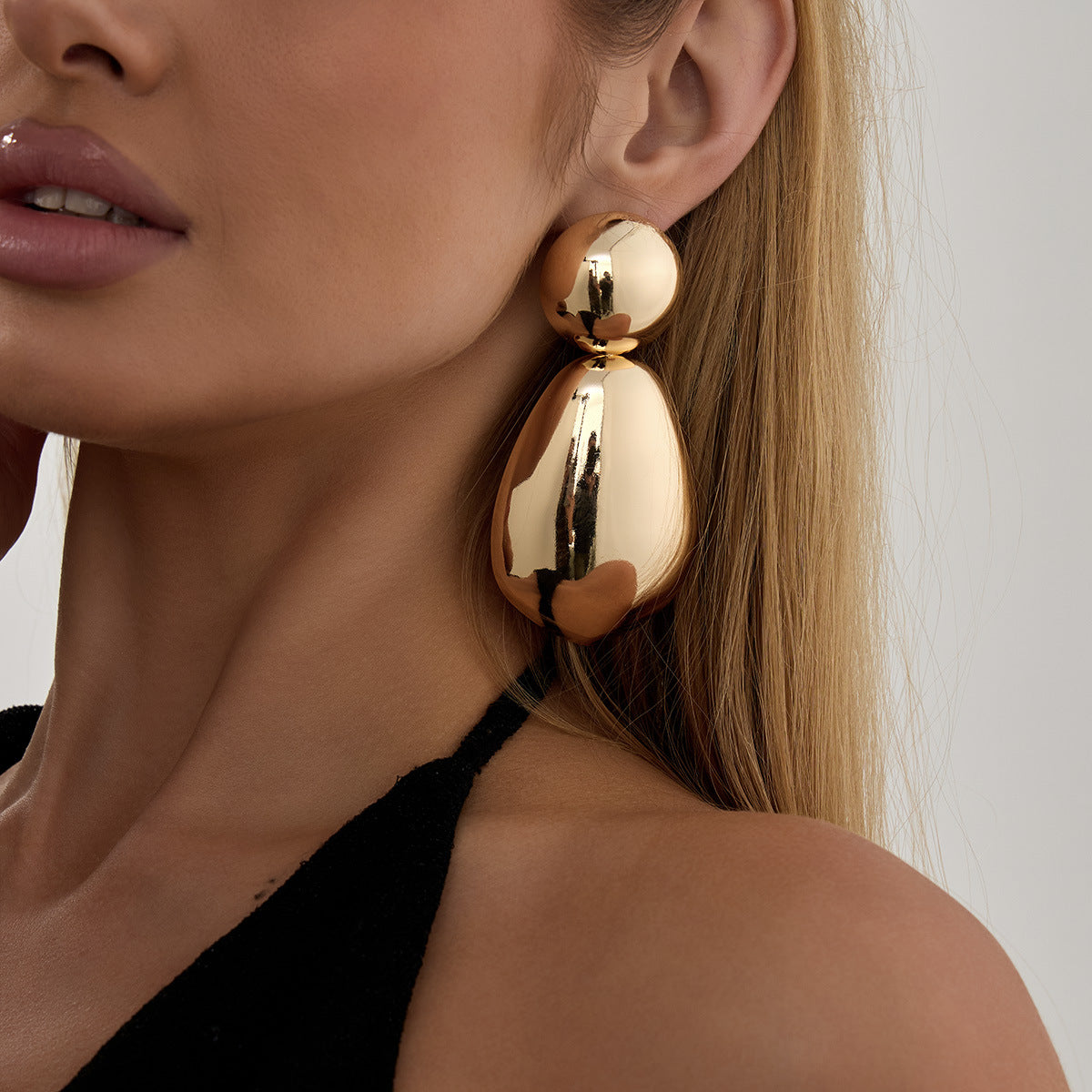 Planderful Vienna Verve Geometric Statement Earrings for Women Irregular Pleated Metal Jewelry