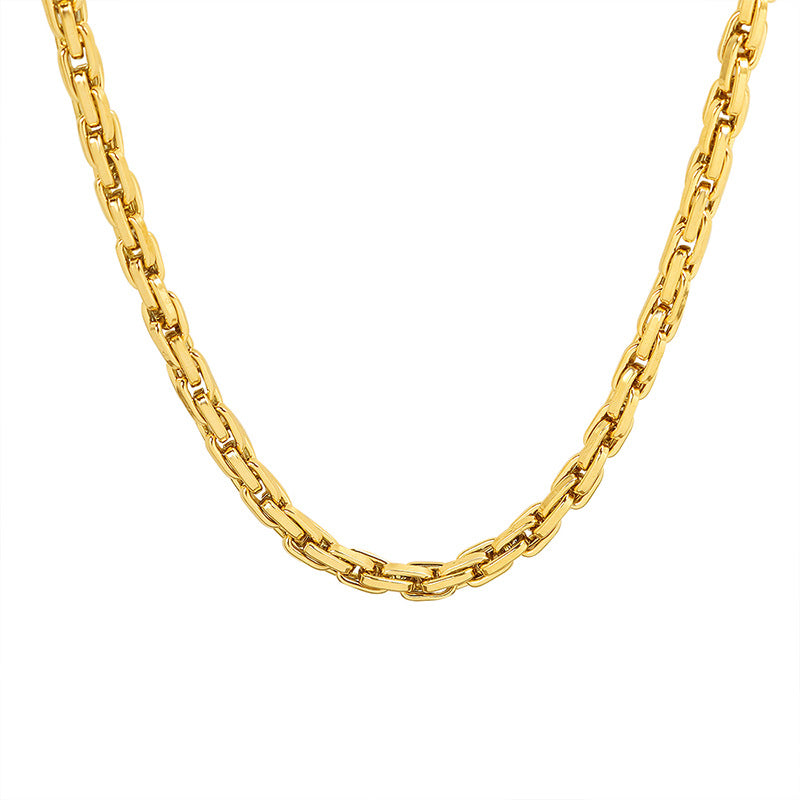 Chic Titanium Steel Necklace with 18k Gold Plating for Women by Planderful Collection