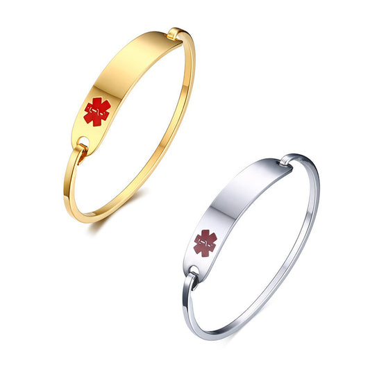 Stainless Steel Bending Card Corrosion Medical Mark Bracelet