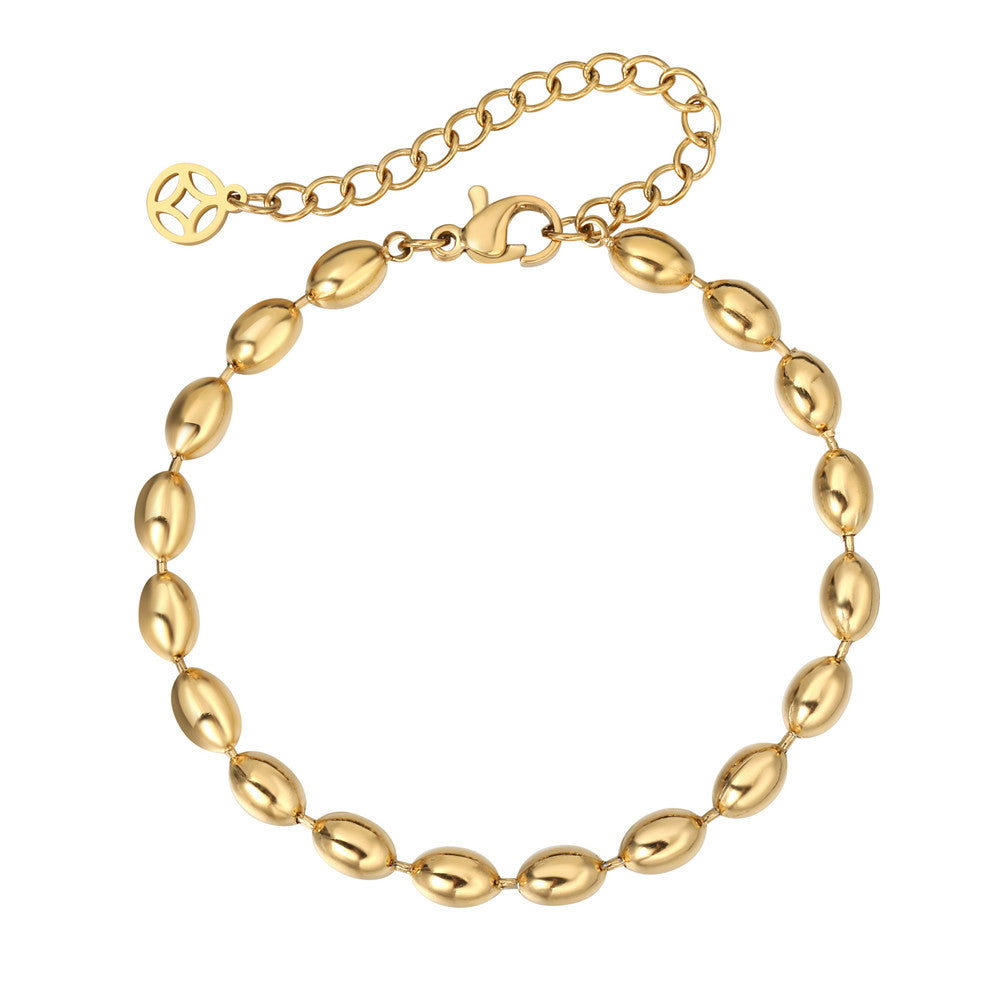 Planderful Beaded Titanium Steel Bracelet For Women Elegant Statement Jewelry Everyday Genie Collection