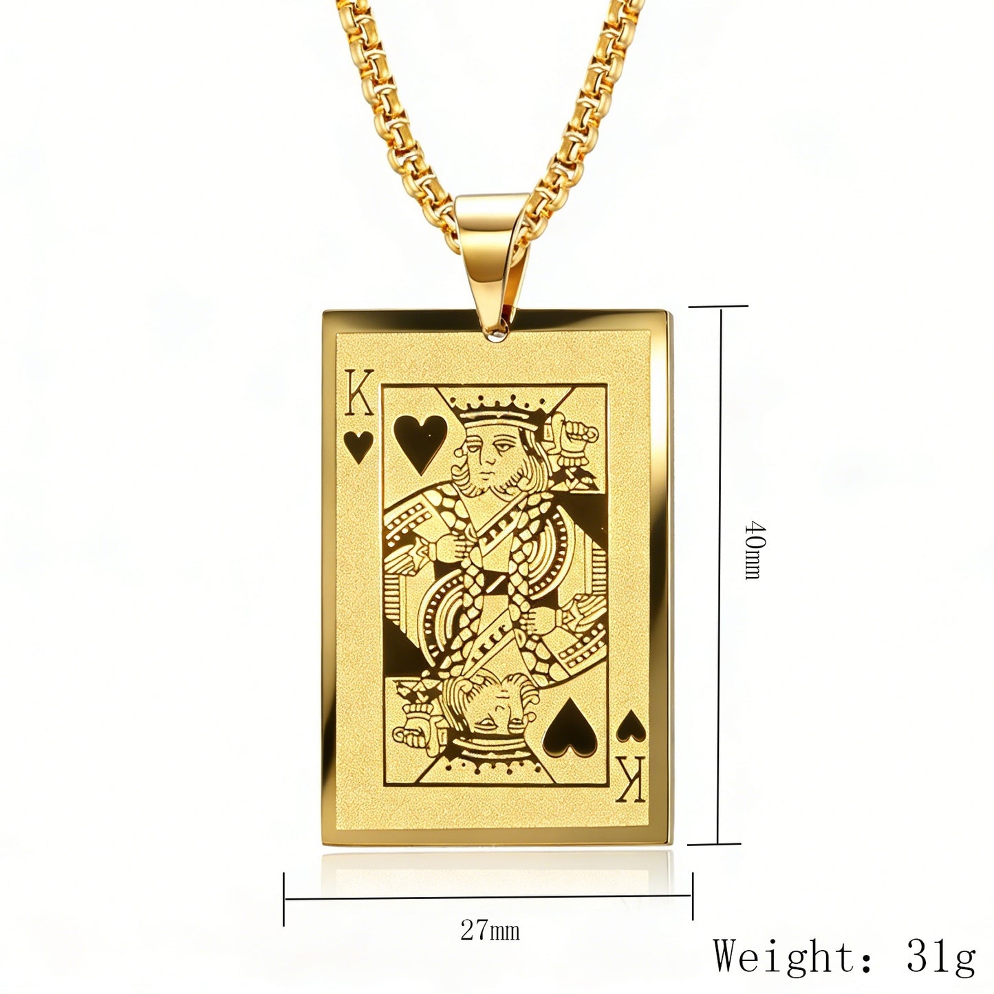 Planderful Playing Card Necklace Titanium Steel Pendant K Spade A Hearts Streetwear Edgy Hip Hop Style For Fashion Fans