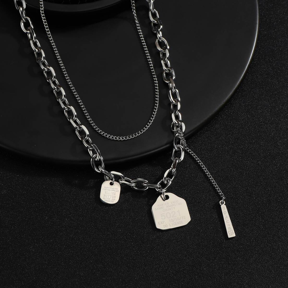 Cold Wind Titanium Steel Layered Necklace - Women's Fashion Chain