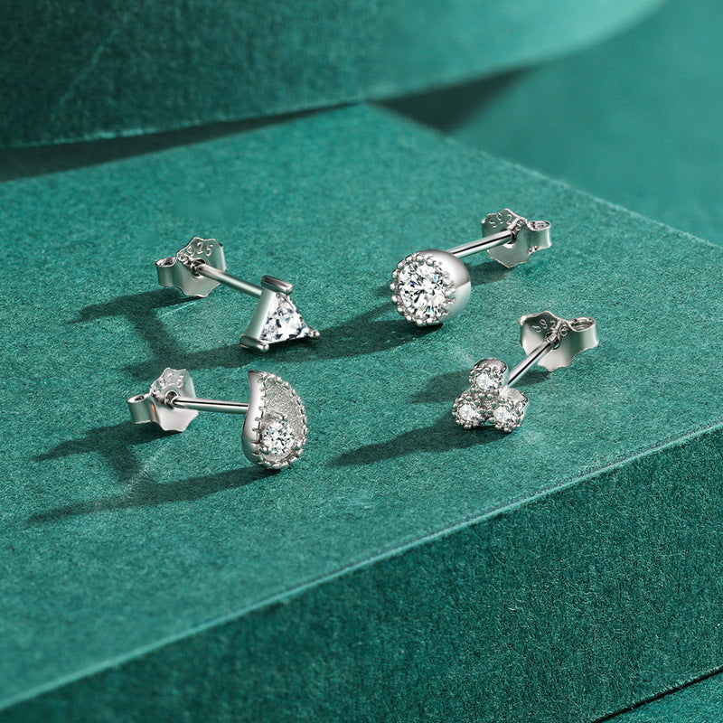 925 Sterling Silver Petite Zircon Earrings