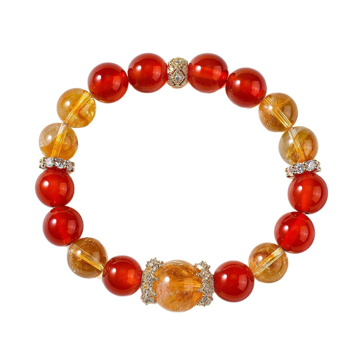 Agate Citrine Crystal Floral Bracelet