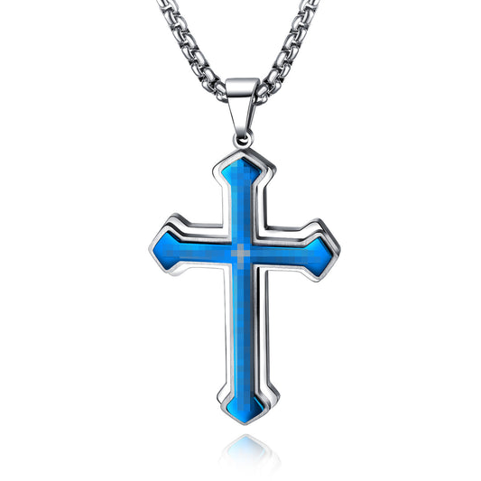 Planderful Everyday Genie Three Layer Titanium Steel Mens Necklace Hip Hop Pendant