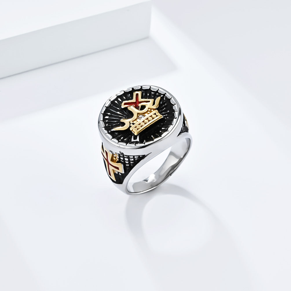 Planderful Punk Pope Cross Ring For Men Bold Streetwear Statement Accessory Sizes 8 9 10 11 12 13 Everyday Genie