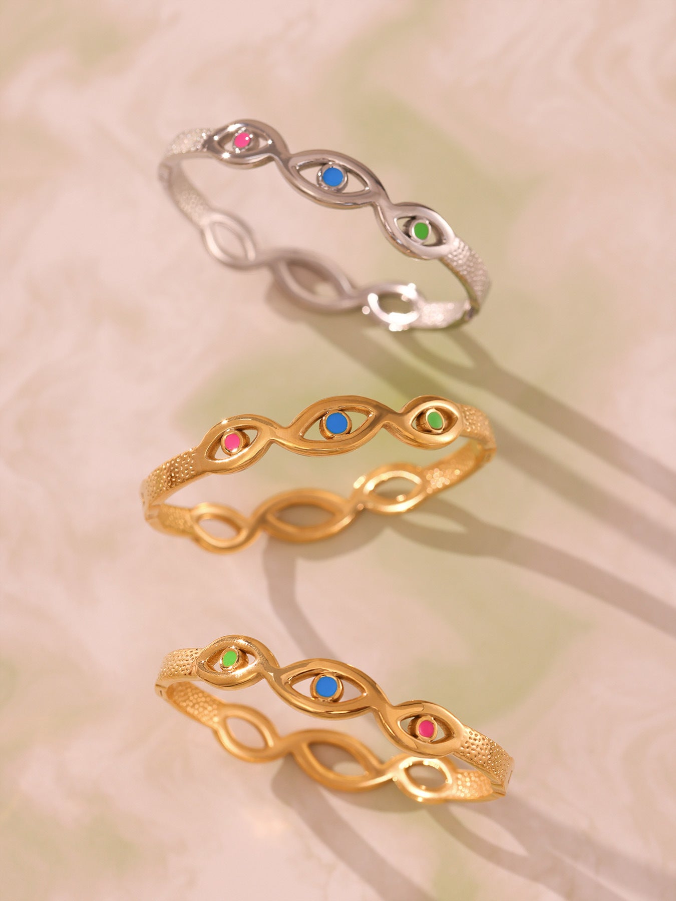 Planderful Dopamine Drip Devils Eye Bracelet Ring Set Women