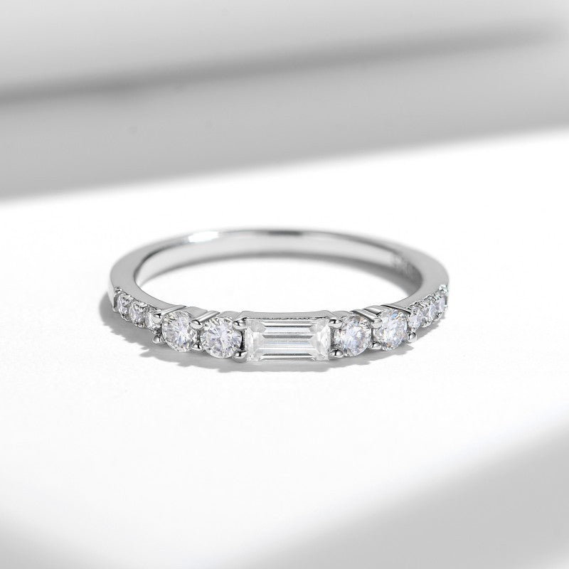 Planderful Moissanite Ring For Women S925 Silver Main Stone