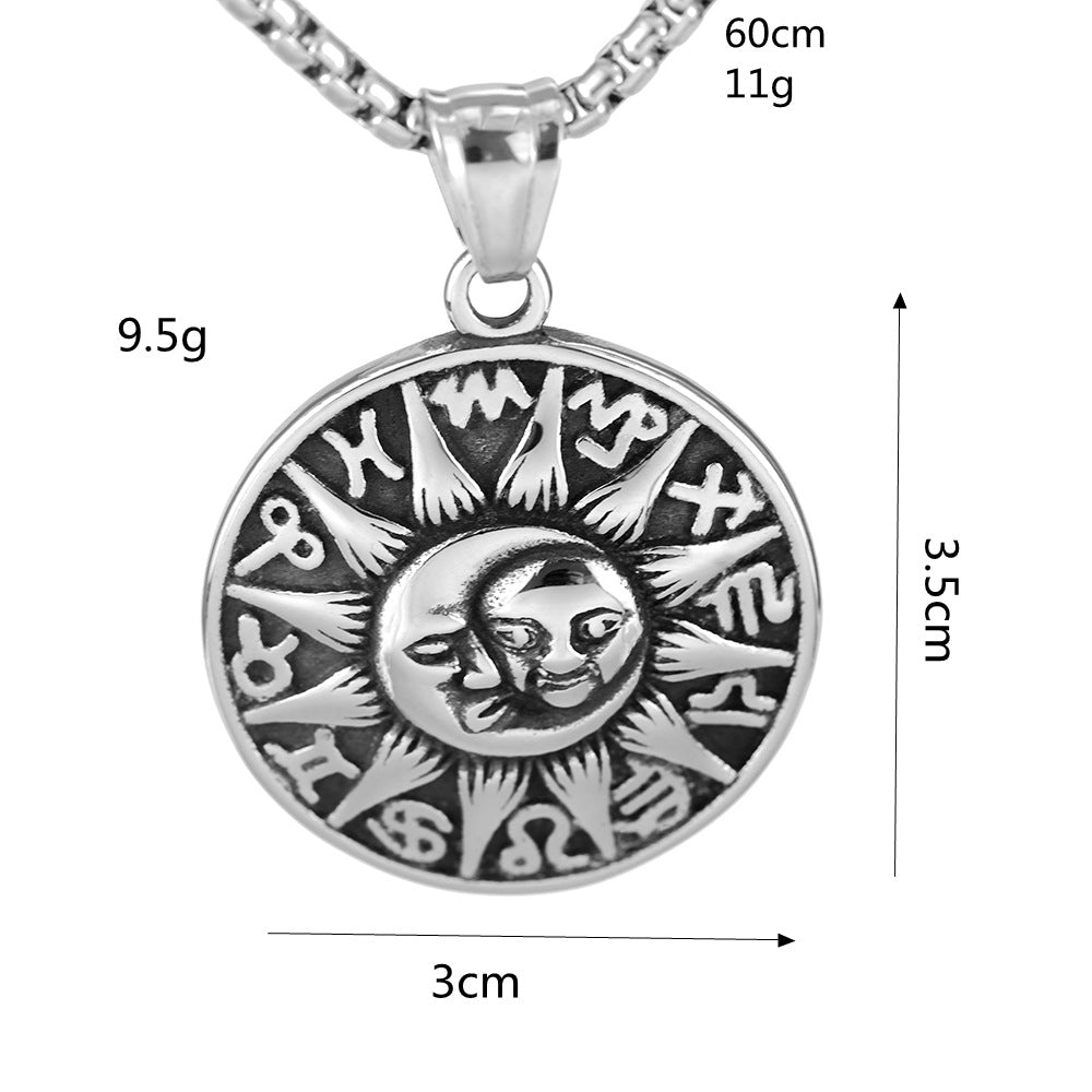Vintage Stainless Steel Men's Pendant Necklace