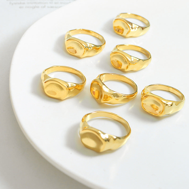 Golden Glow Stainless Steel European Style Chic Ring