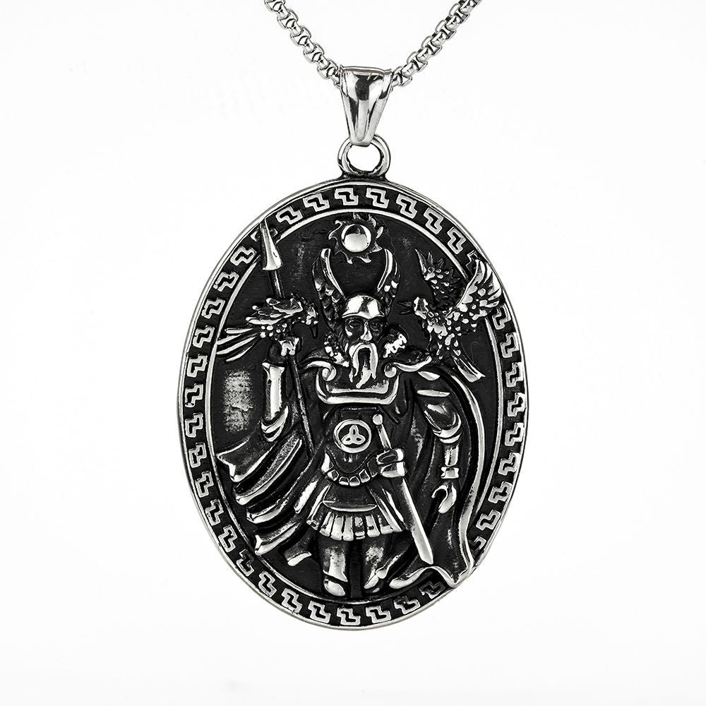 European And American Retro Stainless Steel Men's Pendant Odin Necklace