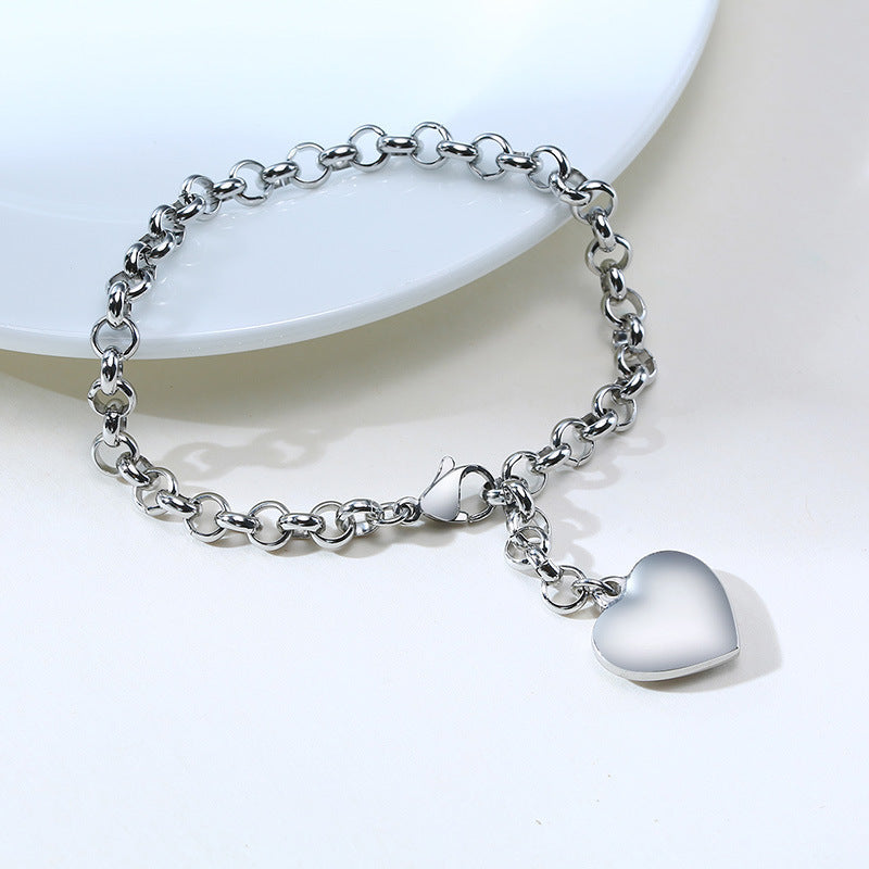 Stainless Steel Heart Accessories Bracelet Gold Steel Rose Gold