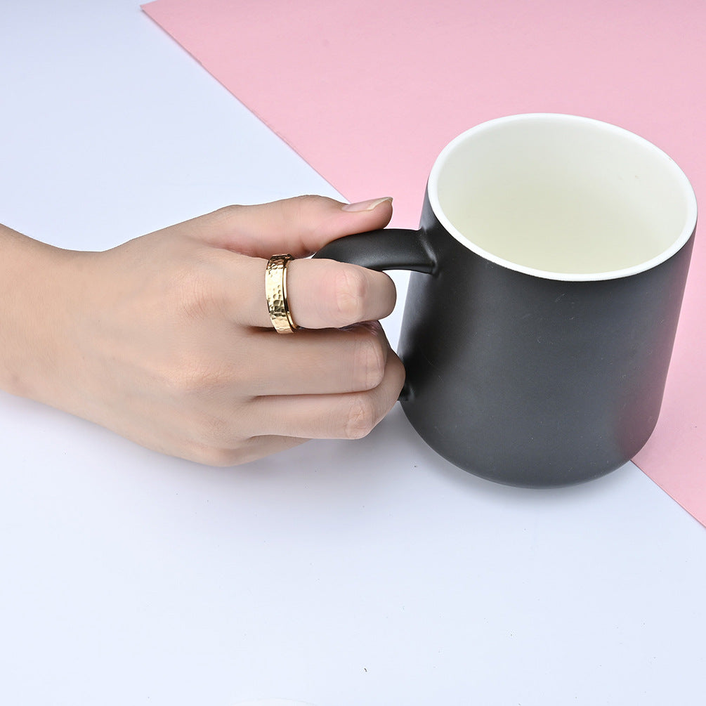 New Moon Pit Titanium Steel Rotating Ring for Men