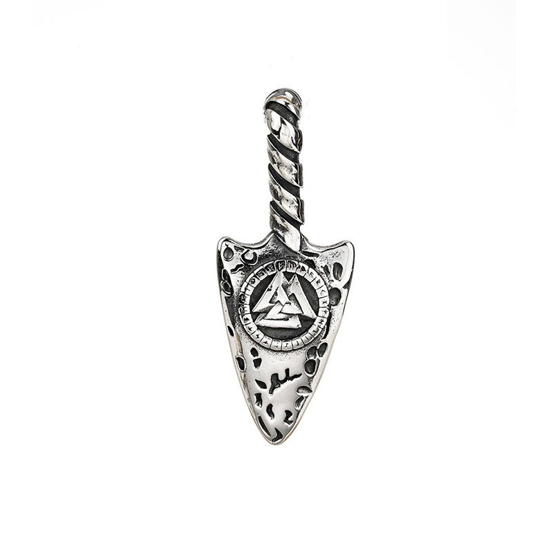 AliExpress Retro Men's Pendant Stainless Steel Triangular Rune Necklace Jewelry Accessories