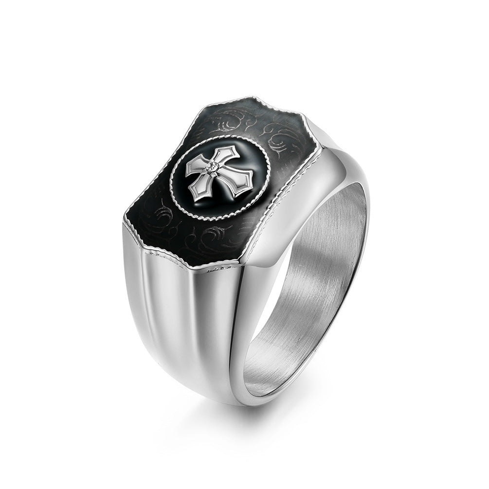 Cross Stainless Steel Men's Ring – Cross Prayer