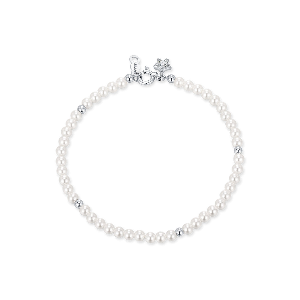 925 Sterling Silver Pearl Bracelet