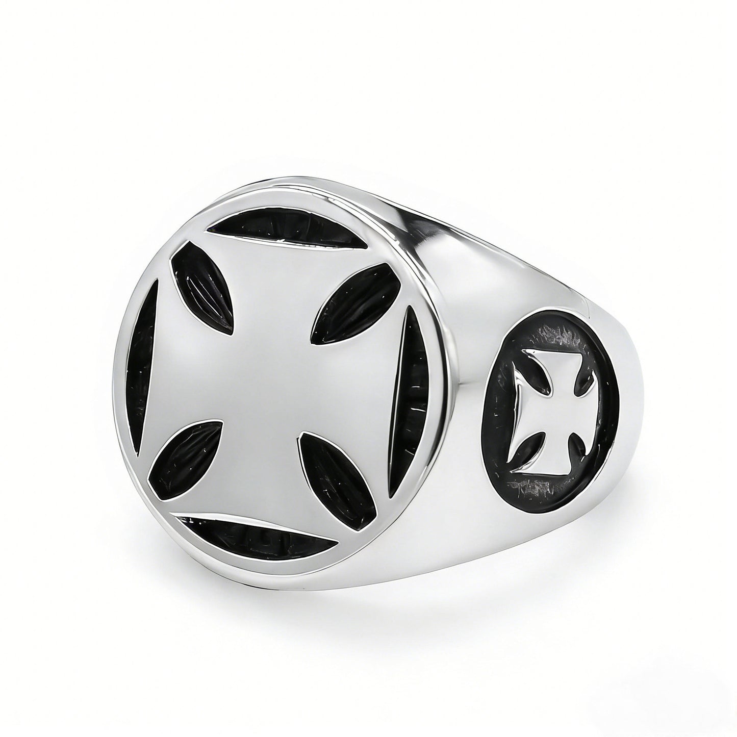 Planderful Everyday Genie Titanium Steel Cross Ring For Men Unisex Protection Statement