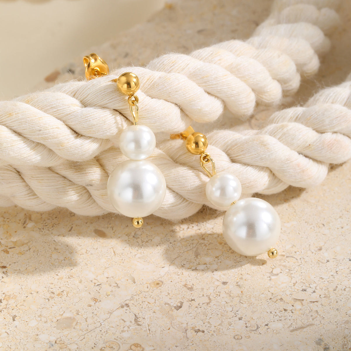Stainless Steel Pearl Earrings