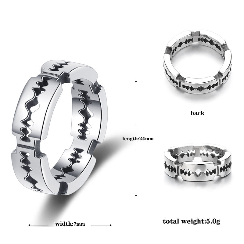 Steel Ring – Vintage Punk Razor Ring For Men, Bold Stainless Steel Jewelry, Everyday Wear